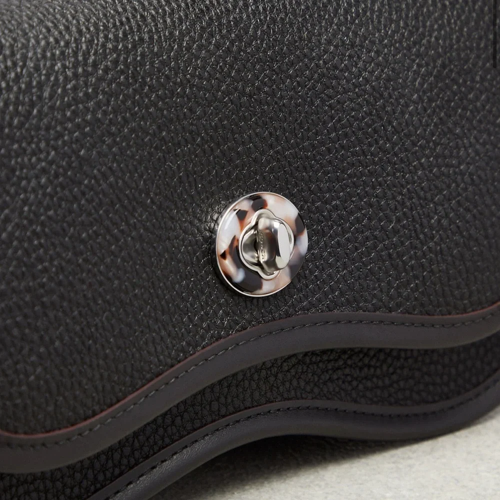 Coach Coachtopia Wavy Dinky Bag w Acrylic Chain & Strap Black Pebble Leather NWT - Picture 11 of 16